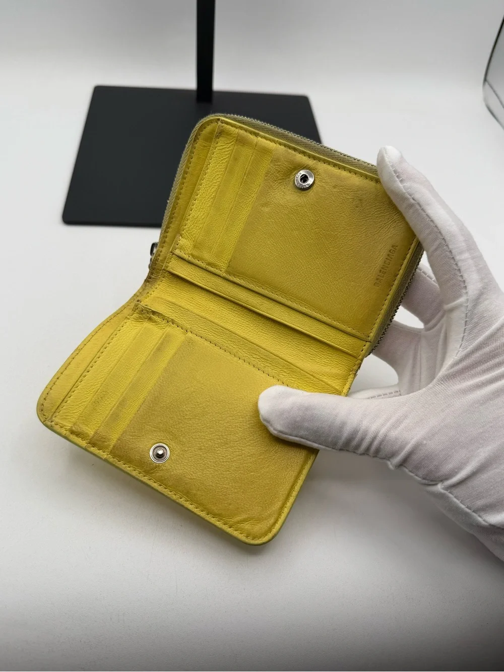 Balenciaga Pebbled Leather bi fold Wallet